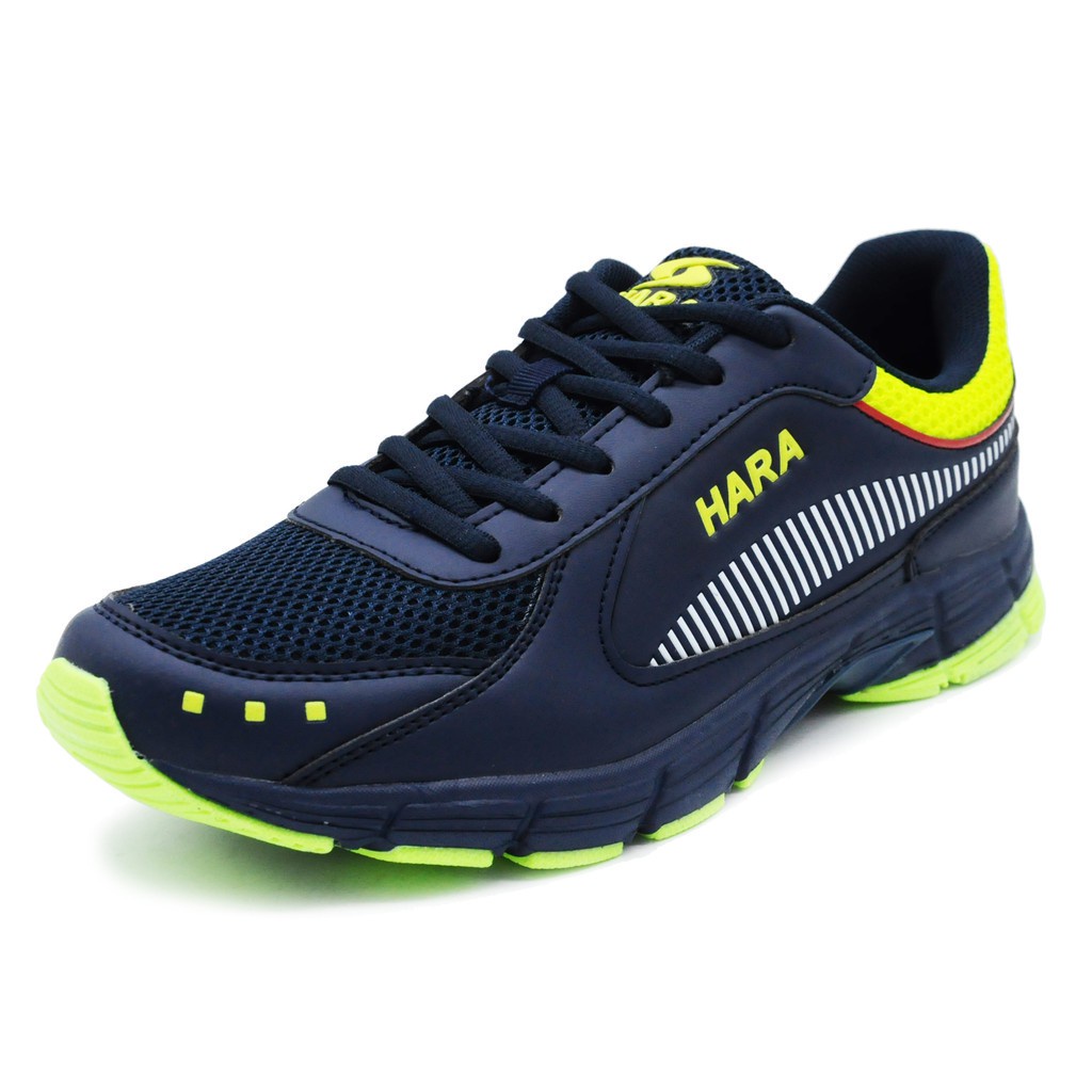 COD New  พร้อมส่ง HARA Sports รองเท้าวิ่งพื้นนุ่ม รองเท้าผ้าใบ ชาย/หญิง รุ่น J94 สีกรม