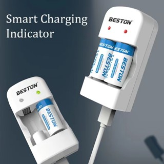 ถ่านชาร์จ BESTON  BST-(CD643+CR123A)  2X 650mAh 2ก้อน + ที่ชาร์จ ถ่าน