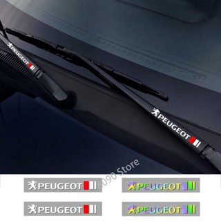 สติกเกอร์ PVC กันน้ํา ลายตราสัญลักษณ์ สําหรับติดที่ปัดน้ําฝนรถยนต์ Peugeot 5008 4008 308 208 207 2 ชิ้น ต่อชุด