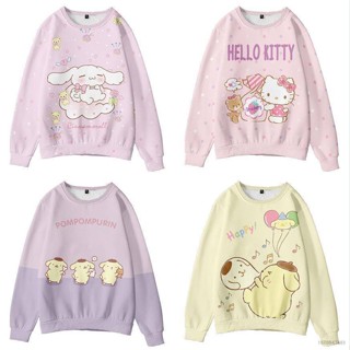 Gp41 Sanrio เสื้อกันหนาวลําลอง คอกลม แขนยาว มีฮู้ด ลายการ์ตูน Melody PG41 สําหรับเด็ก ผู้ใหญ่ ครอบครัว