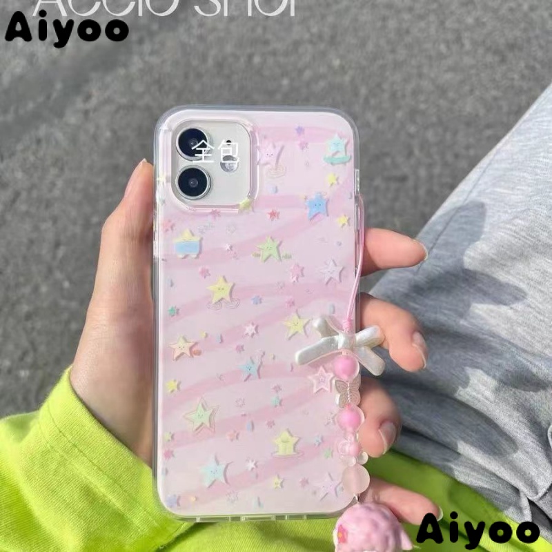 ✅Xiaohongshu ใหม่ เคสโทรศัพท์มือถือแบบนิ่ม ลายดาว สีชมพู สําหรับ iPhone 14promax 12 13pro xr xs 7 8p