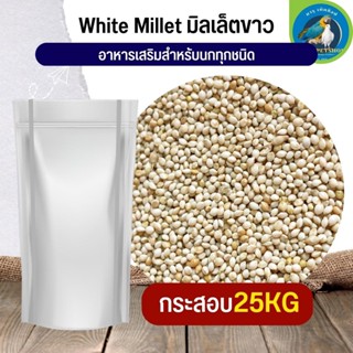 White millet มิลเล็ตขาว อาหารนก หนู กระต่าย กระรอก ชูก้า (25KG)