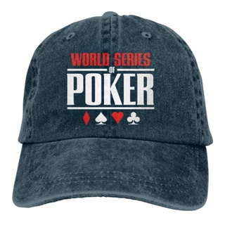 ใหม่ พร้อมส่ง หมวกยีน ผ้าฝ้าย ลายโป๊กเกอร์ Wsop World Series Of Poker ปรับได้ ขนาดใหญ่ XQ