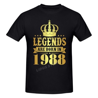 เสื้อยืดแขนสั้น พิมพ์ลายกราฟิก Legends Are Born In 1988 2S9U ของขวัญวันเกิด สไตล์ฮาราจูกุ สําหรับ 34 ปี NCZR_03