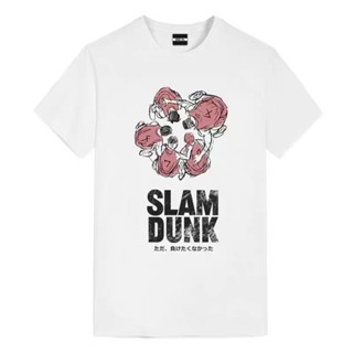 tshirt เสื้อยืดพิมพ์ลายแฟชั่น เสื้อยืดแขนสั้น พิมพ์ลายอนิเมะ Slam Dunk โอเวอร์ไซซ์ สไตล์ฮิปฮอป แฟชั่นฤดูร้อน สําหรับผู้ช