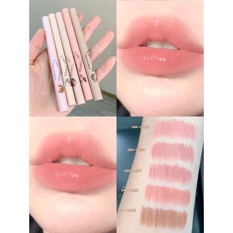 Flortte lipliner outlines ลิปกํามะหยี่ เนื้อแมตต์ ลิปสติกปากกา ลิปไลเนอร์หัวคู่