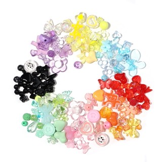 สายคล้องโทรศัพท์มือถือ ประดับลูกปัดอะคริลิค ลายการ์ตูน สุ่มสี diy