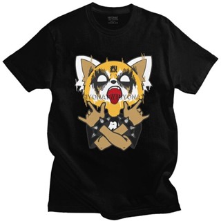 ใหม่ เสื้อยืดแขนสั้น ผ้าฝ้าย 100% พิมพ์ลายกราฟฟิค Death Metal Aggretsuko Aggressive Retsuko แฟชั่นคู่รัก สไตล์ญี่ปุ่น สํ