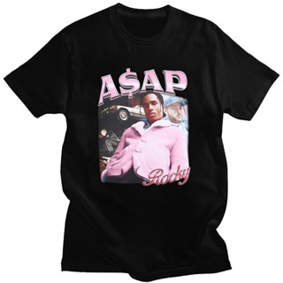 oversize T-shirt GILDAN 【Plus Size】asap เสื้อยืดแขนสั้นลําลอง ผ้าฝ้าย 100% พิมพ์ลายกราฟฟิค ASAP Rocky Portrait สไตล์ฮิปฮ