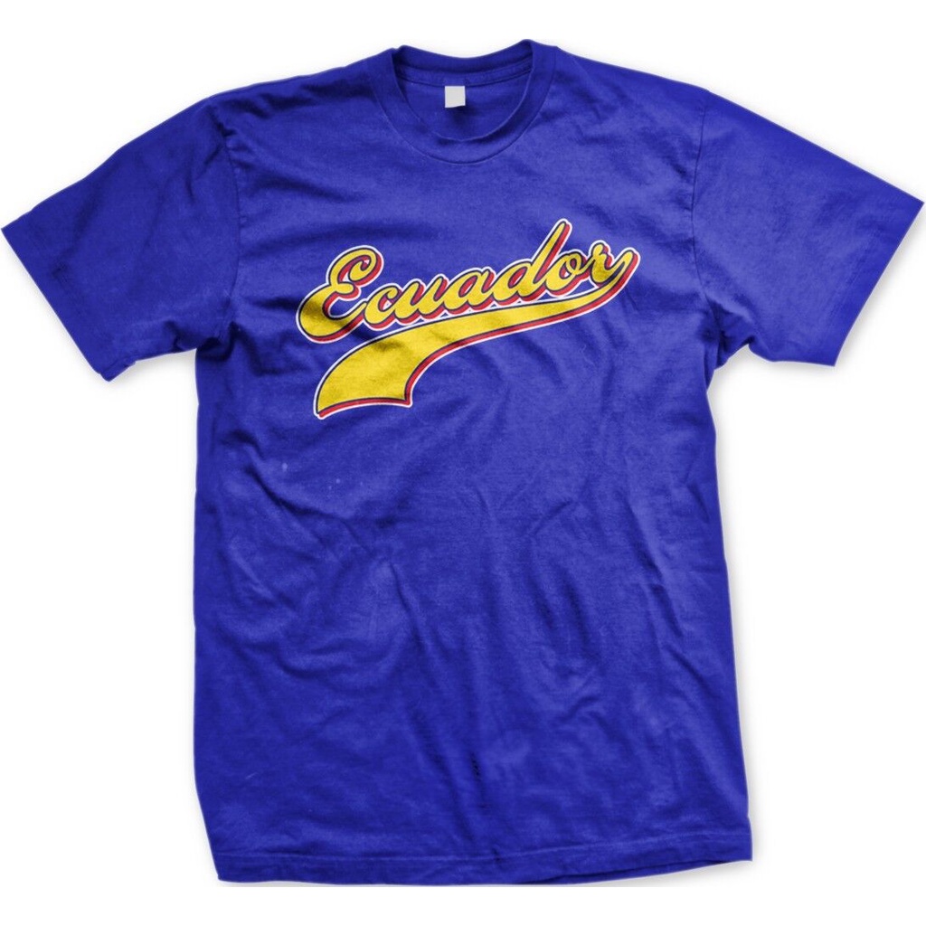 Ecuador Varsity Script Ecuadorian Soccer Futbol 2014 ฟุตบอลโลก - เสื้อยืดผู้ชาย