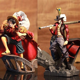 ((พร้อมส่ง) โมเดลฟิกเกอร์ Pirate Luffy Hawkeye Mihawk King Top Showdown Theatrical Version Luffy Hawkeye สําหรับตกแต่ง RRVB