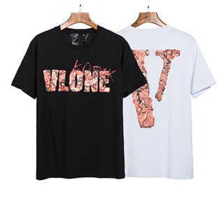 Vlone - เสื้อยืดลําลอง แขนสั้น ทรงหลวม แฟชั่นสําหรับผู้ชาย และผู้หญิง