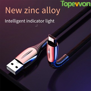 Topewon สายชาร์จ Micro USB 5A LED ชาร์จเร็ว สําหรับ Huawei Samsung Xiaomi Android