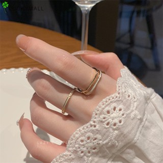 Fashion Adjustable Gold Zircon Rings for Women Elegant Finger Ring Jewelry Accessories