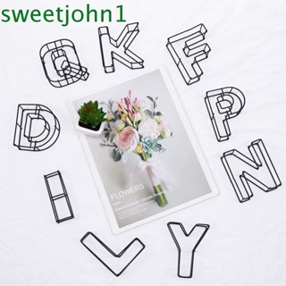 Sweetjohn ป้ายตัวอักษรภาษาอังกฤษสีดําสําหรับตกแต่งบ้าน 1 ชิ้น