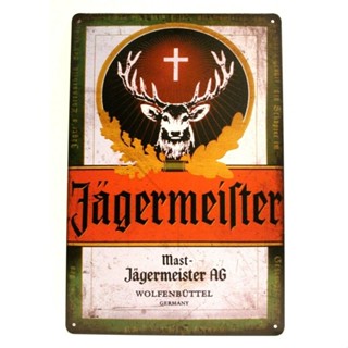 Jagermeister โปสเตอร์โลหะดีบุก สไตล์วินเทจ สําหรับผู้ชาย