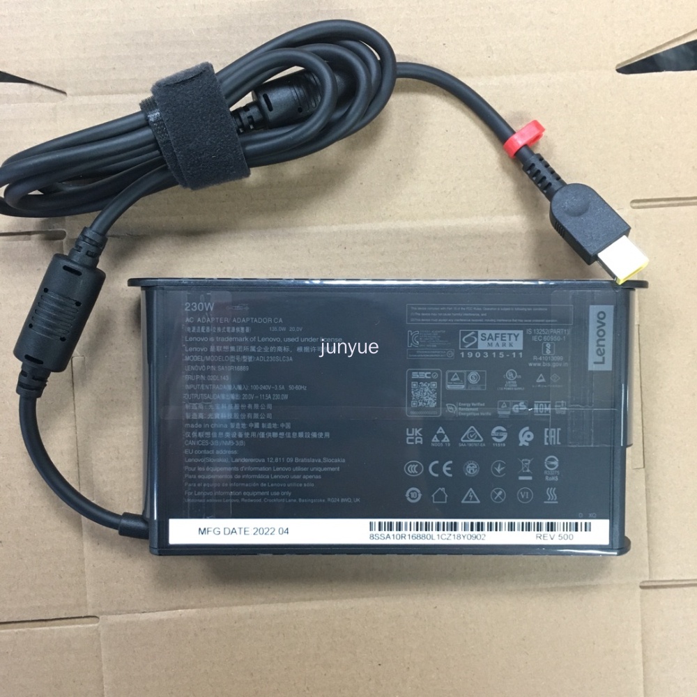 20V 11.5A 230W แล็ปท็อปอะแดปเตอร์จ่ายไฟสําหรับ Lenovo Legion 5 Y7000P Y9000K W540 P71 P72 P73 Charger Slim