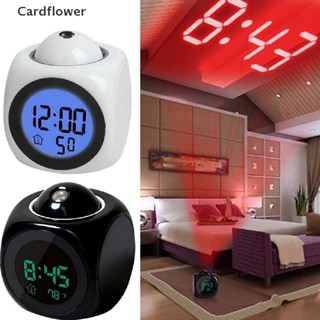 &lt;Cardflower&gt; นาฬิกาปลุกดิจิทัล หน้าจอ LCD โปรเจคเตอร์เลเซอร์ ฉายภาพด้วยเสียง สําหรับตกแต่ง ลดราคา