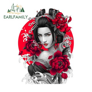 Earlfamily สติกเกอร์ Geisha 13 ซม. x 9.7 ซม. สไตล์ญี่ปุ่น สําหรับติดตกแต่งรถยนต์ กระเป๋าเดินทาง หมวกกันน็อค รถจักรยานยนต์ แล็ปท็อป