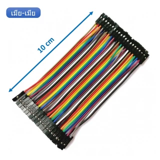 (1ชิ้น) AA046 สายเชื่อมต่อวงจร สายจัมเปอร์ สายแพ 40 เส้น เมีย-เมีย ยาว 10cm Female to Female Jumper wire Arduino Dupo...