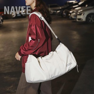 NAVEE กระเป๋าเดินทาง Duffel Tote Weekender Overnight Bag หนัง PU กระเป๋าถือสำหรับผู้ชายผู้หญิงยิมกีฬาทำงาน