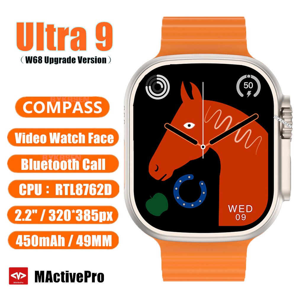Ultra 9สมาร์ทวอท์ช U9 Microwear Series 9เข็มทิศ2.2หน้าจอขนาดใหญ่ 49มม.GPS เส้นทาง Track Men กีฬาต้นฉ