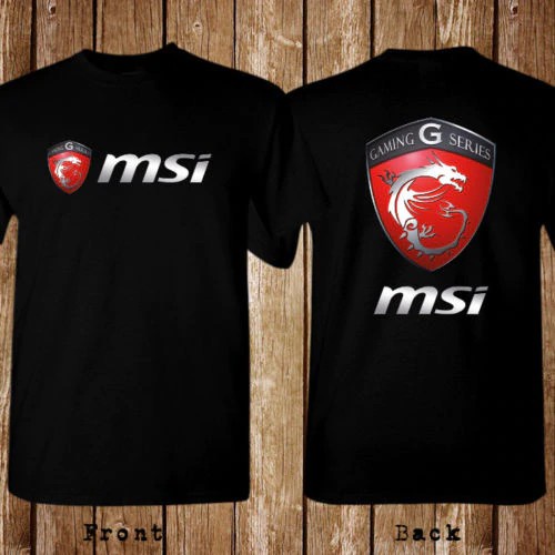 เสื้อยืดแขนสั้นMSI Gaming Series โลโก้สำหรับผู้ชายS-5XL