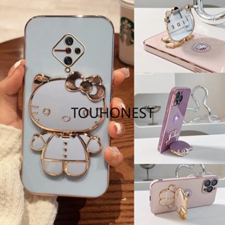 เคส Vivo S1 Pro เคส Vivo Y7S Casing Vivo Y9S Cover Vivo Y66 Cases Vivo Y67 เคส Vivo V5 Case Vivo Y81 Y83 Case Vivo Y85 Case Vivo Y79 Case Vivo Y19 Case Cute Anime Cartoon Vanity Mirror Hello Kitty Holder Phone Case With Metal Sheet TK การ์ตูนอะนิเมะน่ารัก