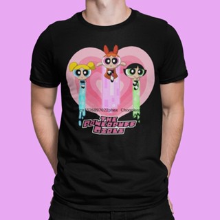 เสื้อยืดแขนสั้นPowerpuff Girls Heart สไตล์ T เสื้อบุรุษและสตรี Vintage เสื้อการ์ตูน90S เด็กเสื้อกันหนาวเสื้อ RetroS-5XL