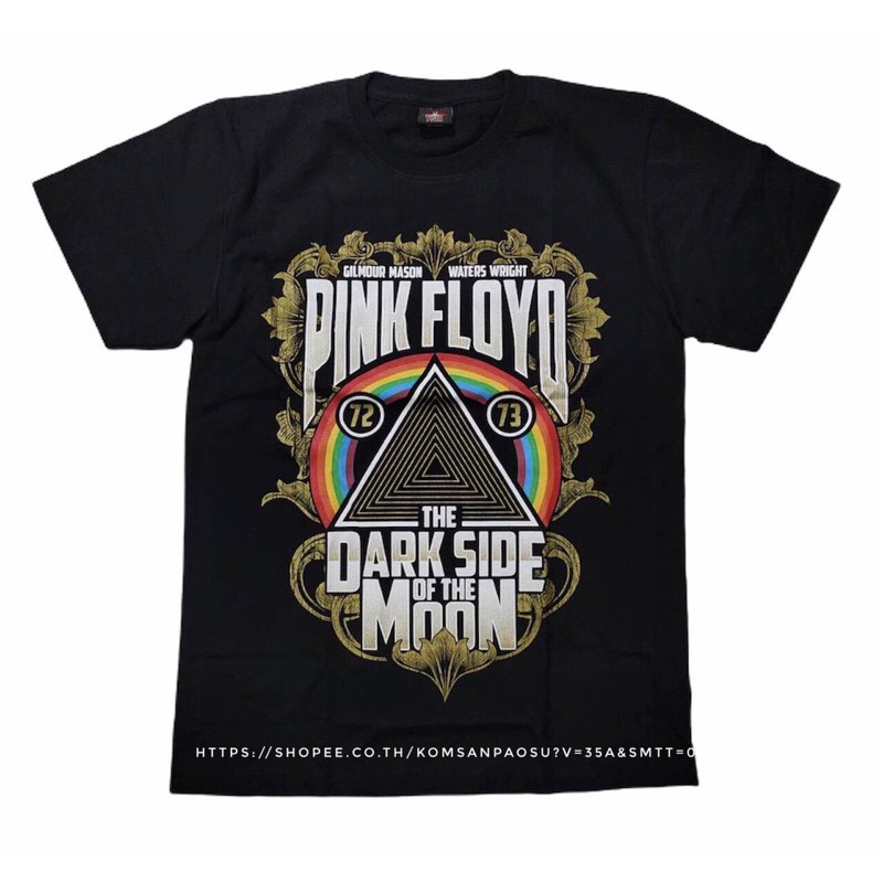 [S-5XL]เสื้อวง Pink Floyd เสื้อยืด Pink Floyd The Dark side of the moon