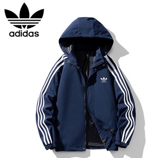 Adidas เสื้อแจ็กเก็ตกันฝน มีฮู้ด กันน้ํา คุณภาพสูง ถอดออกได้ สําหรับผู้ชาย