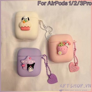 เคสหูฟังบลูทูธไร้สาย TPU แบบนิ่ม ลายคุโรมิน่ารัก สีแคนดี้ สําหรับ AirPods Pro AirPods3 AirPods 3 2 1