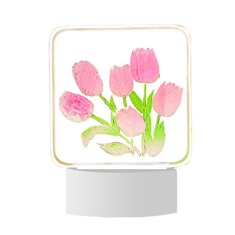 แผ่นรองเขียนเรืองแสง อะคริลิคใส LED โคมไฟข้างเตียง สามารถระบายสีได้ สามารถลบได้ - รูปที่ 2