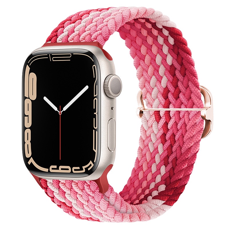 สายนาฬิกาข้อมือไนล่อนถัก หัวเข็มขัดโลหะ ปรับได้ สําหรับ applewatch