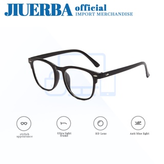 JIUERBA คลาสสิก สี่เหลี่ยม วินเทจ กรอบแว่นตา ป้องกันแสงสีฟ้า นักเรียนเกาหลี สายตาสั้น แว่นตา สําหรับผู้ชายและผู้หญิง