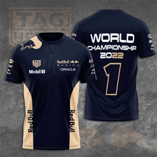 เสื้อยืดแขนสั้นลําลอง ขนาดใหญ่ พิมพ์ลาย F1 Red Bull Racing World Champ Fans 2022