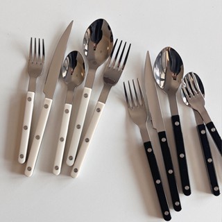 HERA ช้อนส้อม ช้อนเกาหลี ช้อน ส้อม มีดสเต็ก ช้อนกาแฟ ช้อนส้อมสแตนเลส Stainless Steel Cutlery Set Korean Dinnerware Spoon Fork Steak Knife Tableware