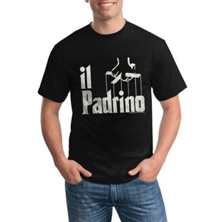 [S-5XL] เสื้อยืดคอกลม พิมพ์ลายโลโก้ Godfather Il Padrino สไตล์วินเทจ แฟชั่นอิตาลี สําหรับผู้ชาย