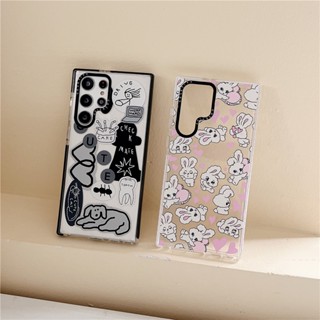 CASETIFY เคสโทรศัพท์มือถือแบบนิ่ม TPU ใส กันกระแทก ลายการ์ตูนกระต่ายน่ารัก สําหรับ Samsung Galaxy S23 Ultra Plus S22 Ultra Plus s21 s20 Ultra Plus