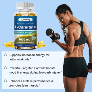 L-Carnitine Capsules 1000 มก. ลดน้ำหนัก เผาผลาญไขมัน สนับสนุนพลังงาน เพิ่มกล้ามเนื้อ เพิ่มการเผาผลาญ อาหารเสริมกีฬา