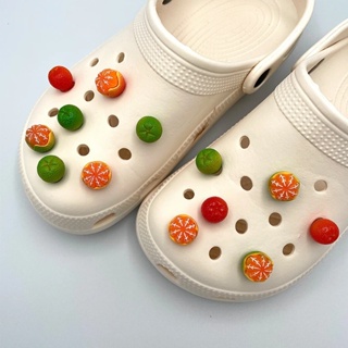 Jibits Crocs Tangerine Jibbits Charm Raspberry Fruit Jibitz น่ารัก สีส้ม สําหรับตกแต่งรองเท้าผู้หญิง DIY