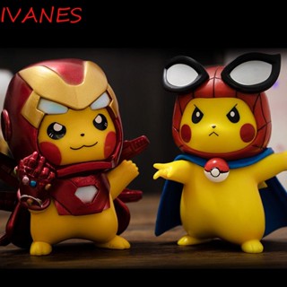 Ivanes โมเดลฟิกเกอร์ Pikachu Pikachu Iron Man Iron Man ของเล่นสําหรับเด็ก