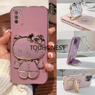 เคส Xiaomi Poco M2 Pro เคส Xiaomi Poco M3 Pro Casing Xiaomi Poco M4 Pro Cases Xiaomi Poco M5 Cover Xiaomi Poco F4 GT Case Xiaomi Poco F2 pro Case Cute Anime Cartoon Vanity Mirror Hello Kitty Holder Phone Case With Metal Sheet TK โทรศัพท์มือถือ