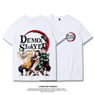 Demon Slayer T-shirt 2022 New Anime Peripheral Half Sleeve Loose Cotton Short Sleeve Men_03