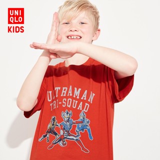 Uniqlo เสื้อผ้าเด็ก / เด็กผู้ชาย / เด็กผู้หญิง (UT) เสื้อยืด พิมพ์ลาย Ultraman (อุลตร้าแมน แขนสั้น)