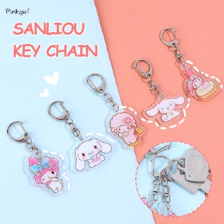 พวงกุญแจอะคริลิค จี้การ์ตูน Sanrio My Melody Cinnamoroll Kawaii น่ารัก สําหรับกระเป๋านักเรียน