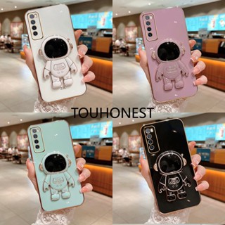 เคส Oppo Realme 5 Pro เคส Oppo Realme 7 Pro Casing Oppo Realme 10 Pro Plus Cover Oppo Realme 7i Cases Oppo Realme C17 Case New Soft Silica Gel Protection Anti-drop Phone Case โทรศัพท์มือถือ ซิลิโคน ลายนักบินอวกาศ พร้อมขาตั้ง หรูหรา สําหรับ