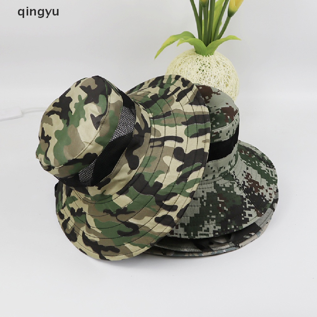 [qingyu] หมวกบักเก็ต ลายพราง มัลติแคม ทหารปานามา ฤดูร้อน สําหรับผู้ชาย พร้อมส่ง