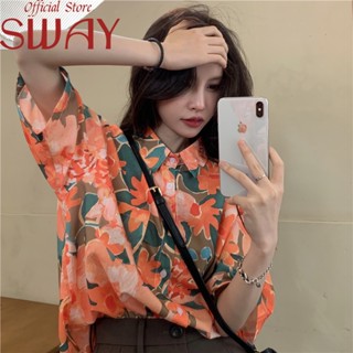 SWAY  เสื้อ เสื้อเชิ้ต เสื้อผู้หญิง หลวม  Stylish Trendy fashion พิเศษ A25K0EQ 36Z230909