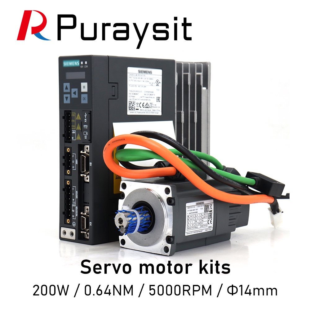 YY Puraysit Servo มอเตอร์ชุด 200W 6SL3210-5FB10-2UF2 1FL6032-2AF21-1AB1 0.64NM 1.4A 5000RPM Dia.14 ม